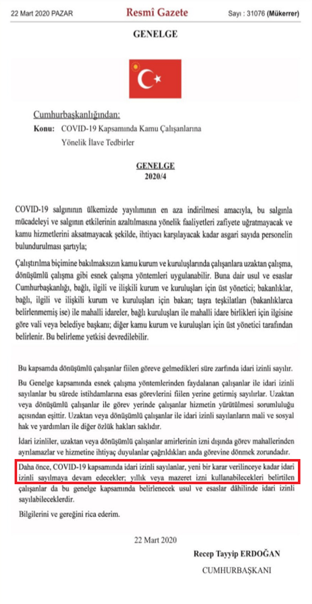 Engelli Memur Virüs Nedeni İle İdari İzin Süresi